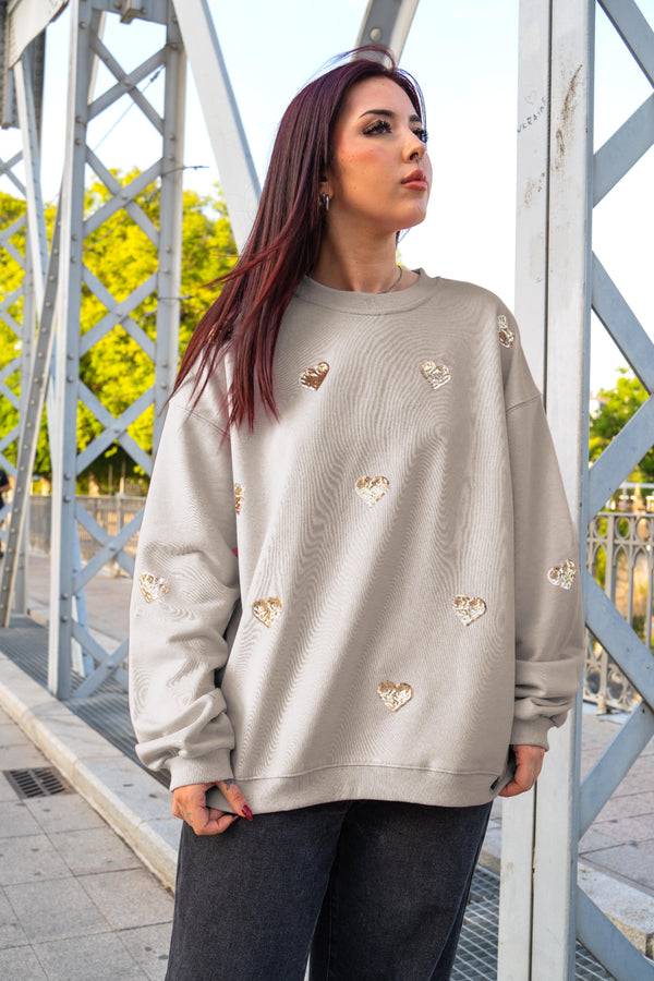 Sudadera corazones dorados