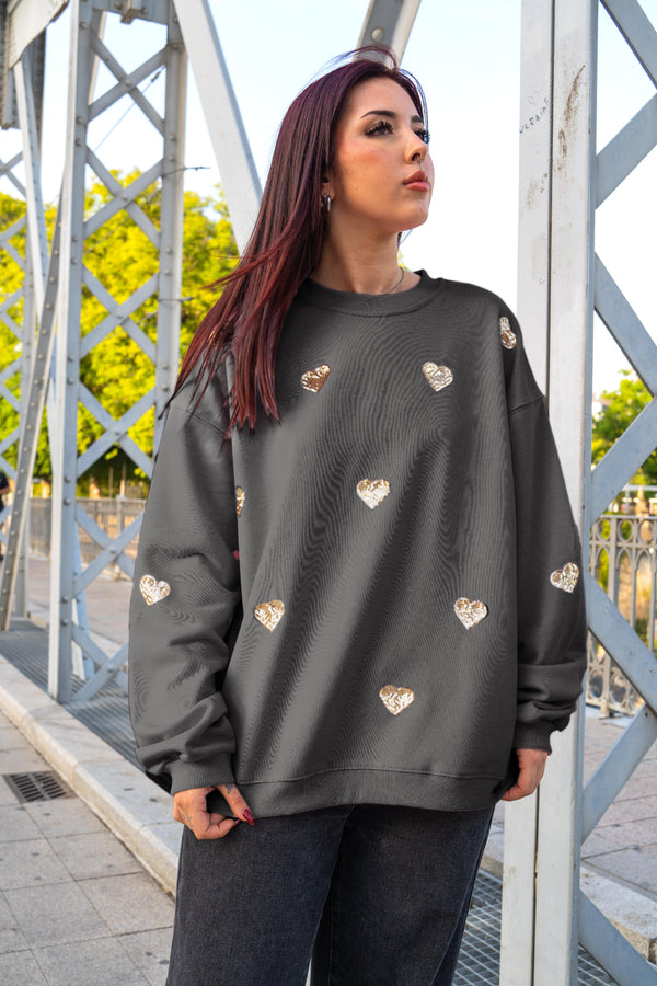 Sudadera corazones dorados