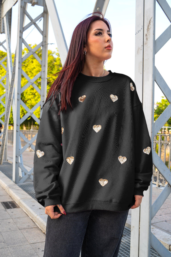 Sudadera corazones dorados