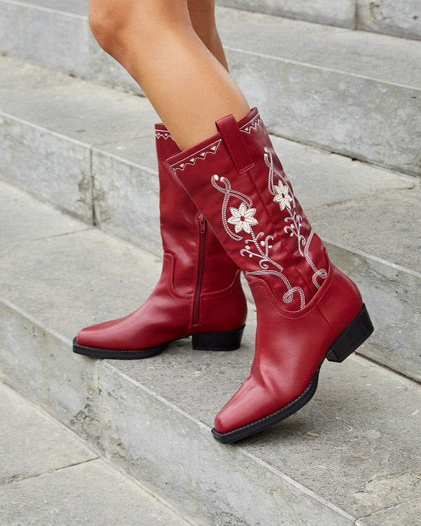 Botas de caña alta A-3432 Burdeos