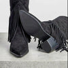 Botas de caña alta y flecos A-5431 Negro