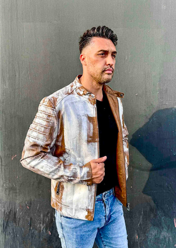 Cazadora motero polipiel