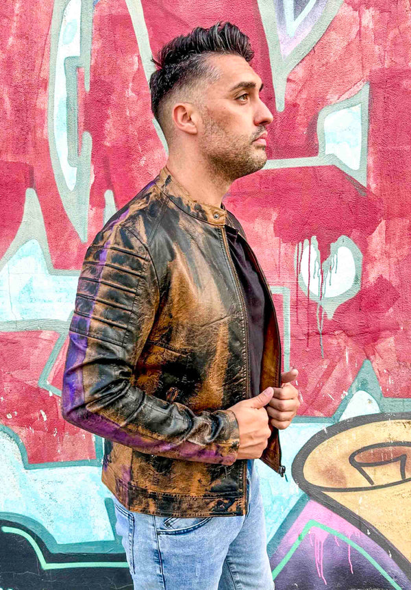 Cazadora motero polipiel