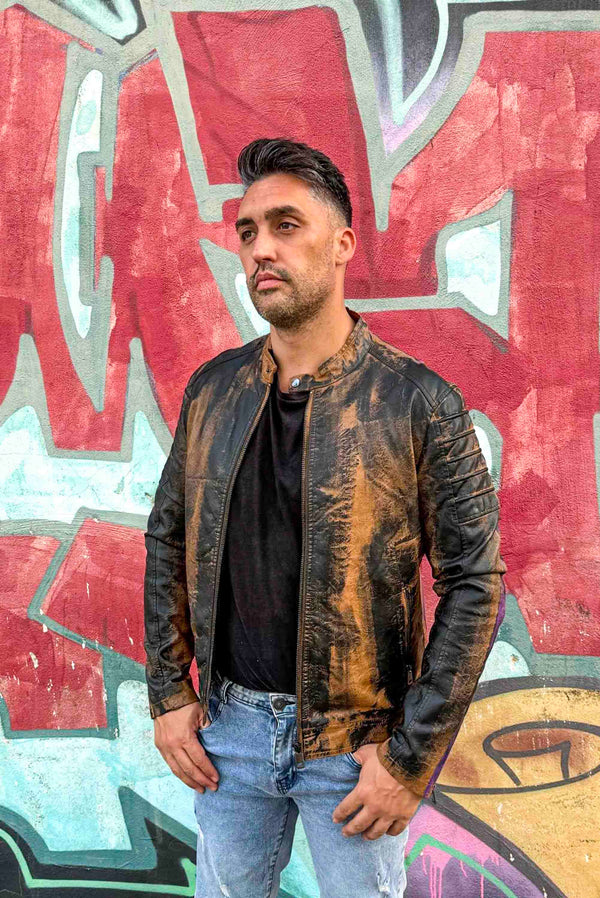 Cazadora motero polipiel