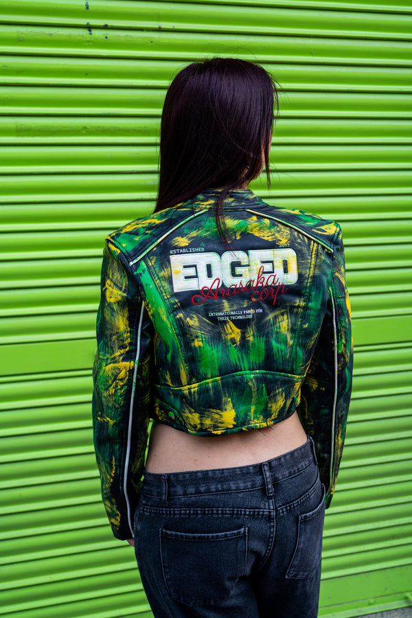 Cazadora biker pinceladas