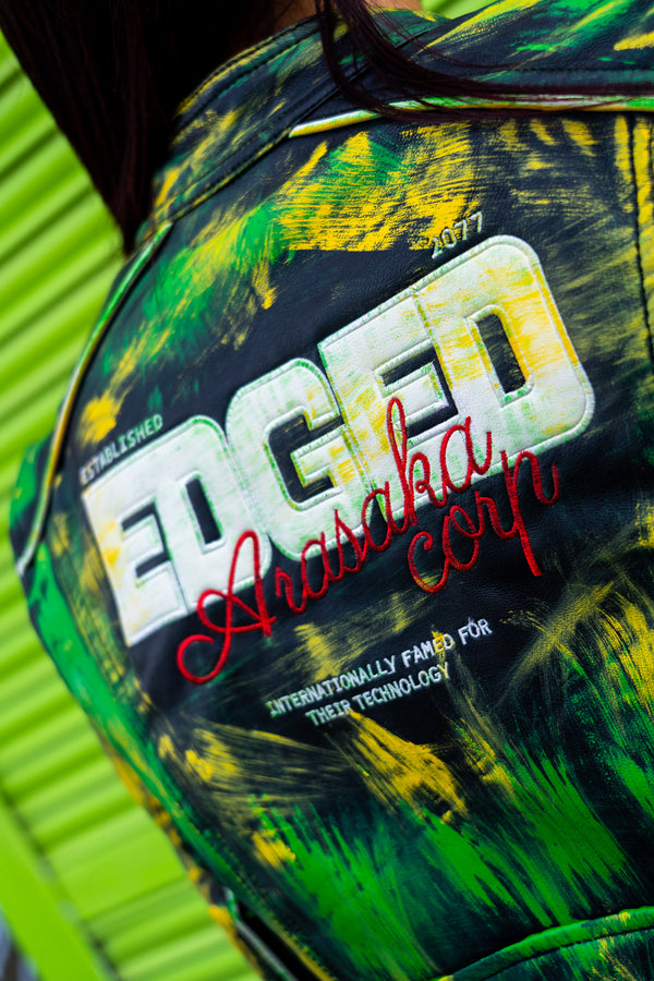 Cazadora biker pinceladas