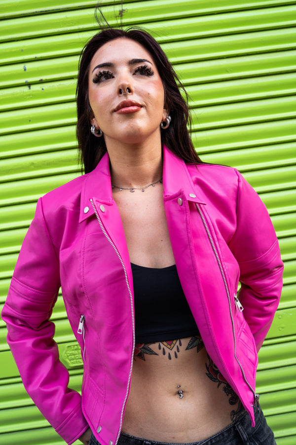 Cazadora biker polipiel