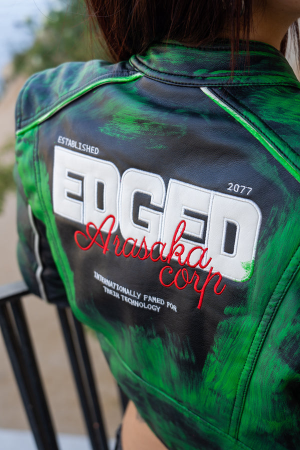 Cazadora biker pinceladas