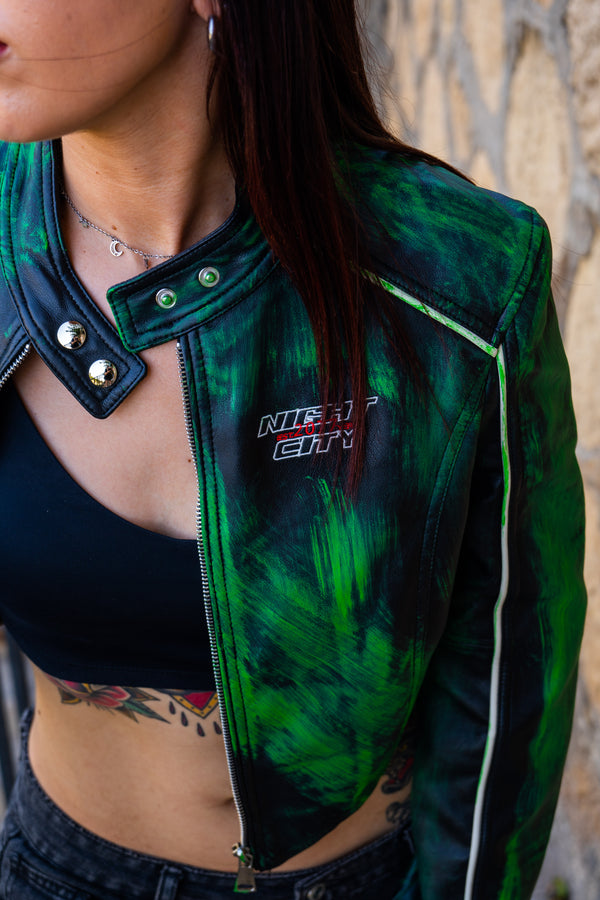 Cazadora biker pinceladas