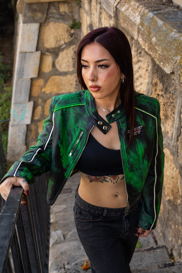 Cazadora biker pinceladas