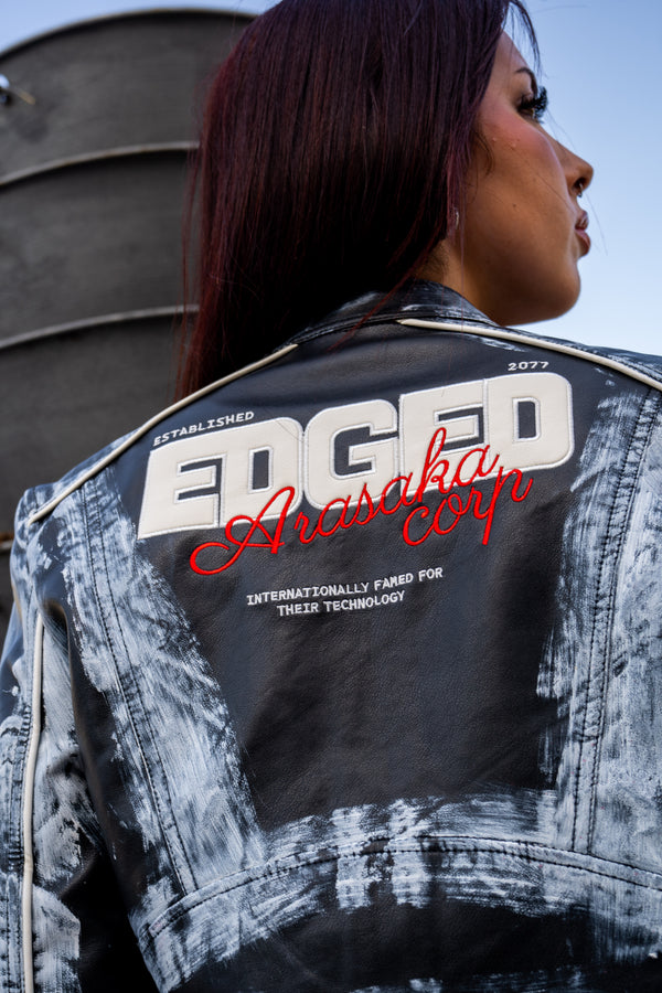 Cazadora biker pinceladas