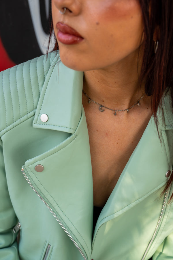 Cazadora biker polipiel