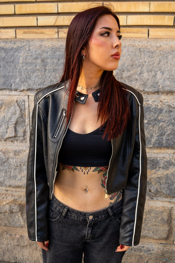 Cazadora biker pinceladas