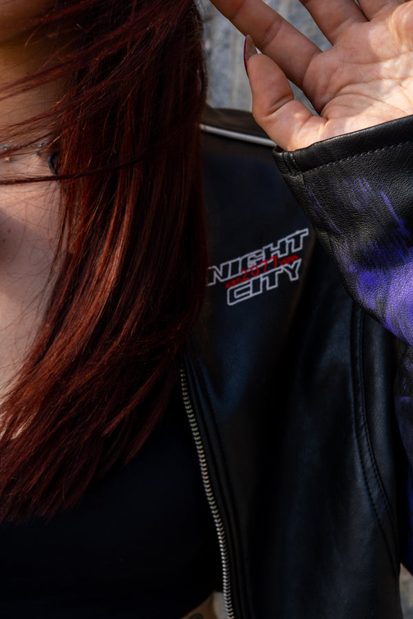 Cazadora biker pinceladas