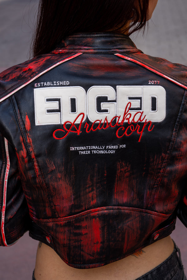 Cazadora biker pinceladas