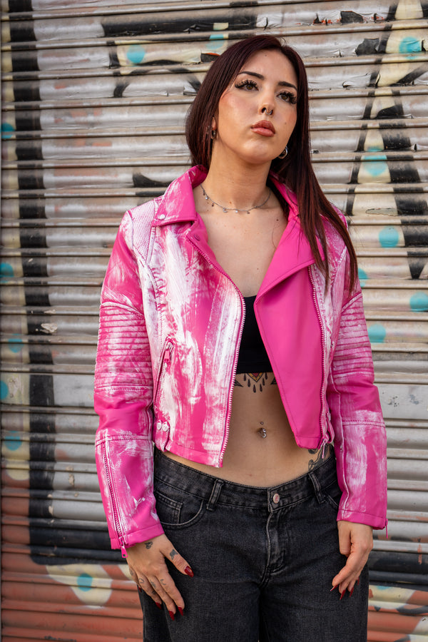 Cazadora biker polipiel