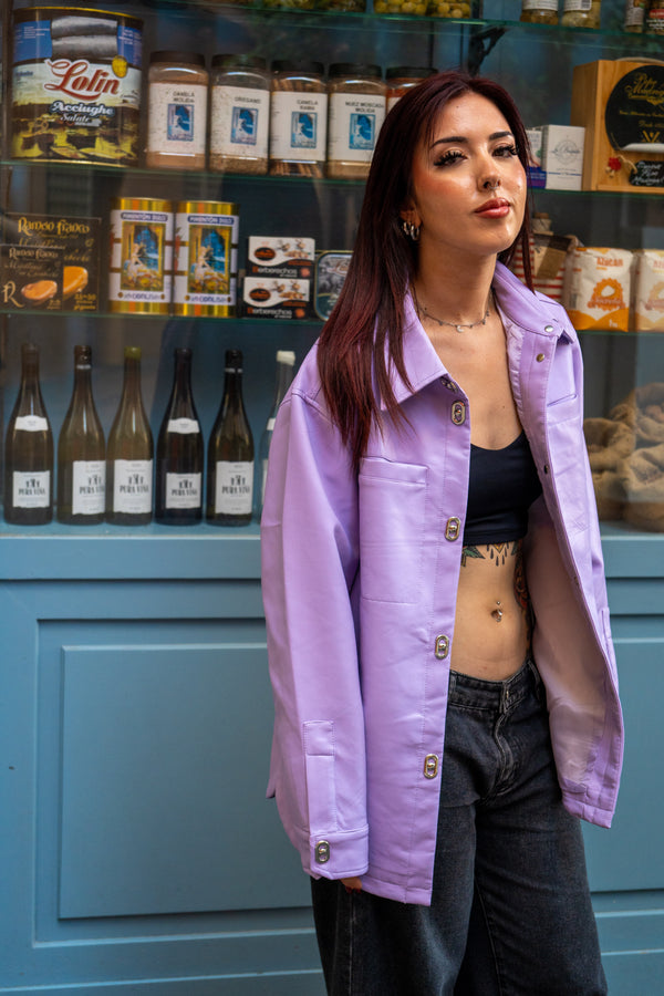 Chaqueta larga polipiel