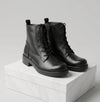 Botines de caña media con cordones - Negro
