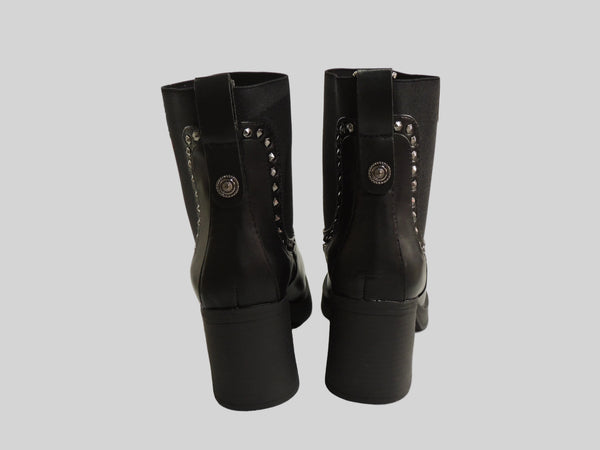 Botines pedrería con tacón ancho