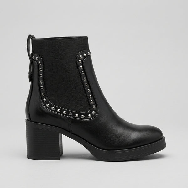 Botines pedrería con tacón ancho