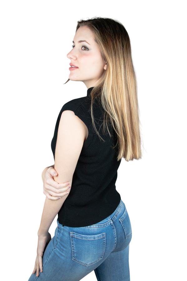 Top de canalé tipo chaleco