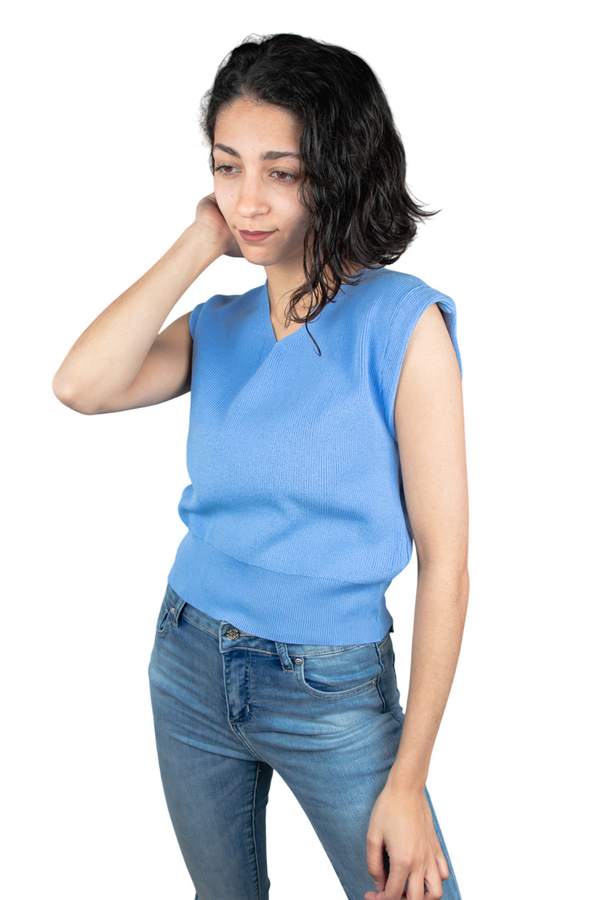 Top de canalé tipo chaleco