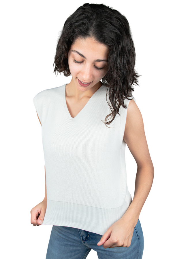 Top de canalé tipo chaleco