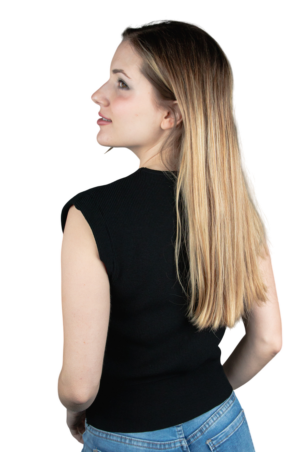 Top de canalé tipo chaleco