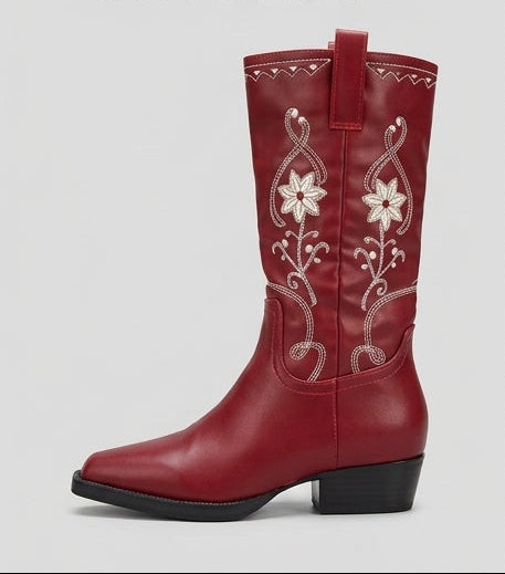 Botas de caña alta A-3432 Burdeos