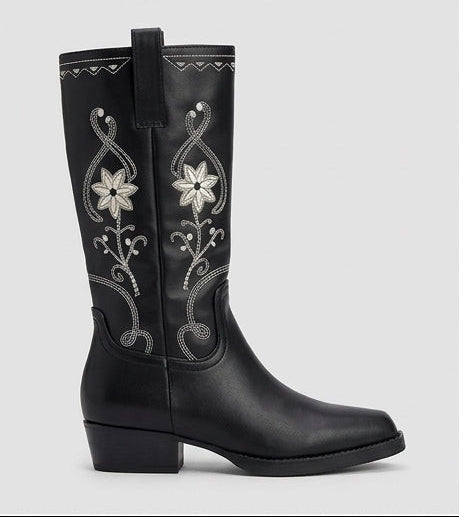 Botas de caña alta A-3432 Negro