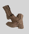 Botines de caña media con cordones - Kaki
