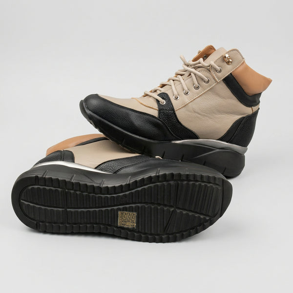 Botines bicolor con cordoneras