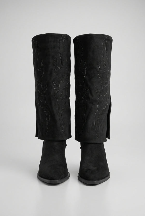 Botas de caña alta con pedrería