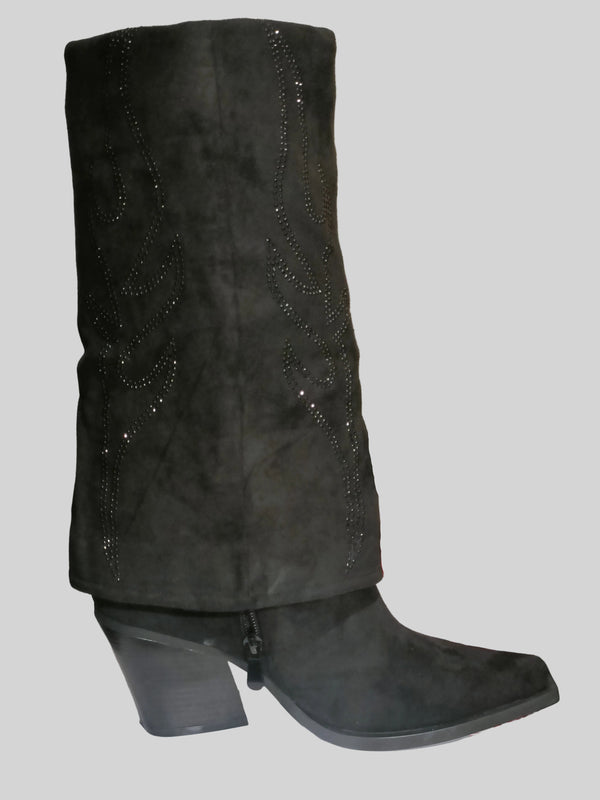 Botas de caña alta con pedrería