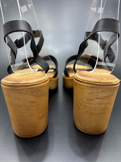 Sandalias de Tiras - Tacón cuadrado - Hebilla Efecto Carey