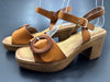 Sandalias de Tiras - Tacón cuadrado - Hebilla Efecto Carey