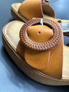 Sandalias de Tiras - Tacón cuadrado - Hebilla Efecto Carey