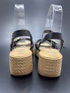 Sandalias Textura Natural Cuña de Media Altura