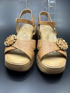 Sandalias Textura Natural Cuña de Media Altura
