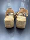 Sandalias Textura Natural Cuña de Media Altura
