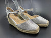 Sandalias de Cuña Brillo Plata y Dorado