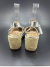 Sandalias de Cuña Brillo Plata y Dorado