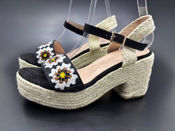 Sandalias Decor Tacón Ancho