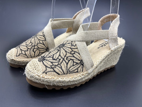 Sandalias de Cuña con Tiras Cruzadas
