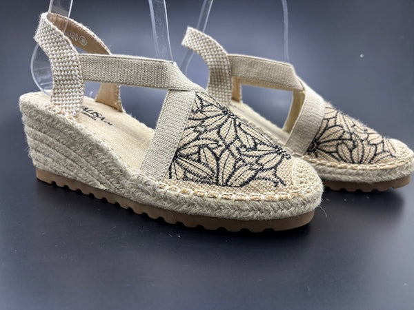 Sandalias de Cuña con Tiras Cruzadas