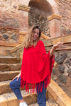 Poncho con flecos