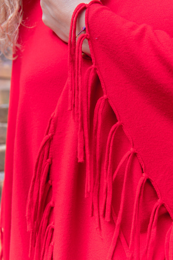 Poncho con flecos