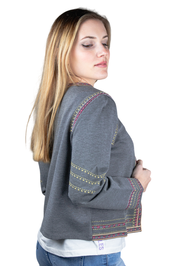 Cárdigan corto cenefas