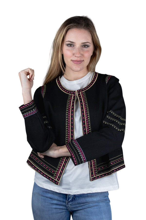 Cárdigan corto cenefas