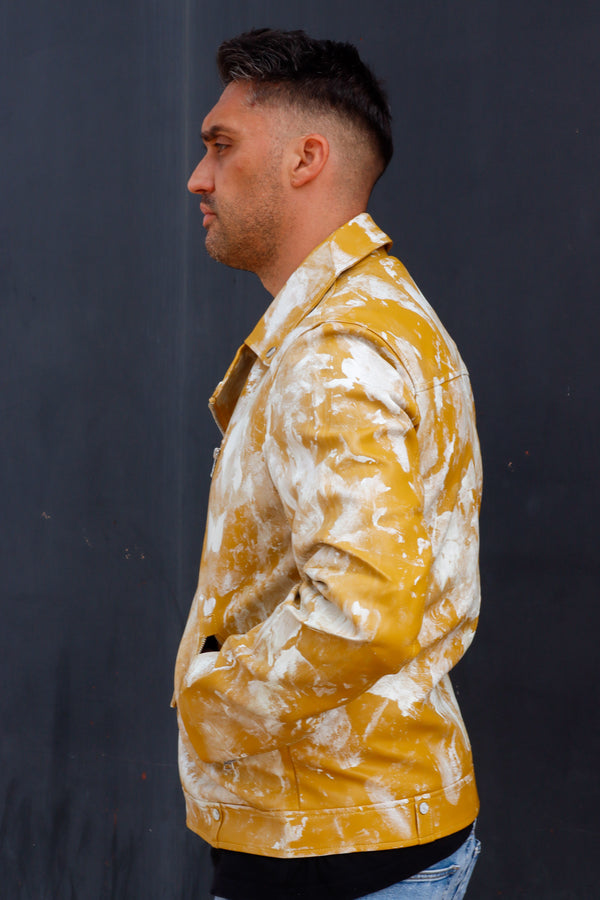 Cazadora motero polipiel efecto fosforescente